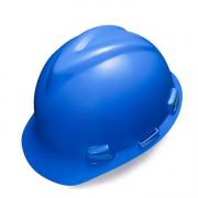 MSA 10146510 V-Gard 标准型安全帽（蓝色，ABS，一指键帽衬，D型下颏带）